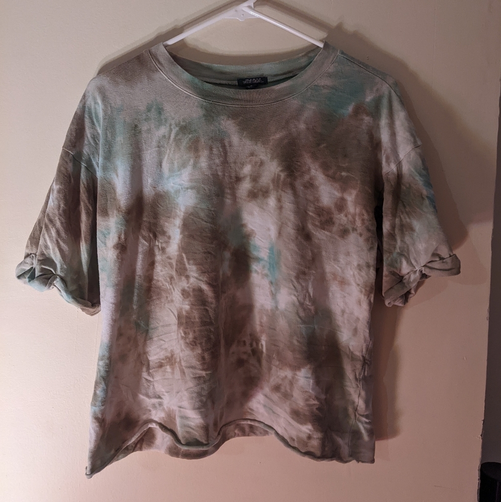 Wild fable green brown tie dye tee